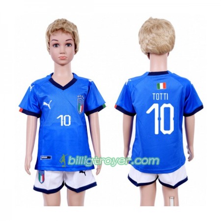 Billige Fotballdrakter Italia Totti 10 Barn 2018 Hjemmedraktsett Kortermet